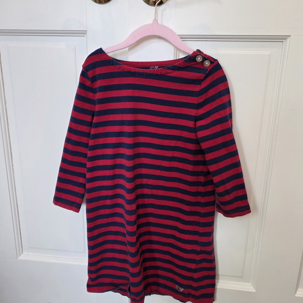 Vineyard Vines Striped Red and Navy Dress - Size XS